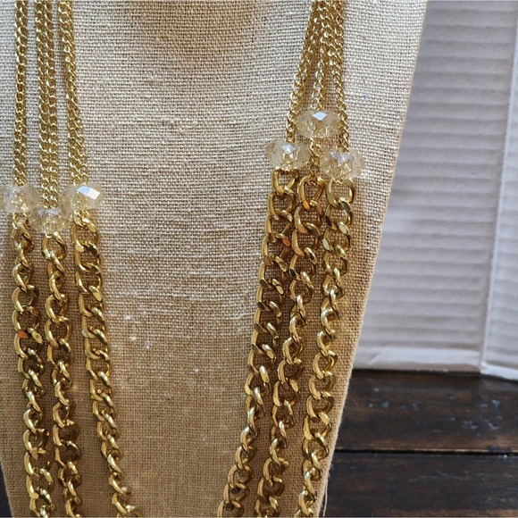 Treska multi strand gold tone statement necklace - Picture 3 of 5